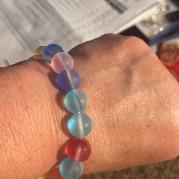 New beautiful colored glass stretch bracelet n necklace  great-quality - Picture 6 of 6